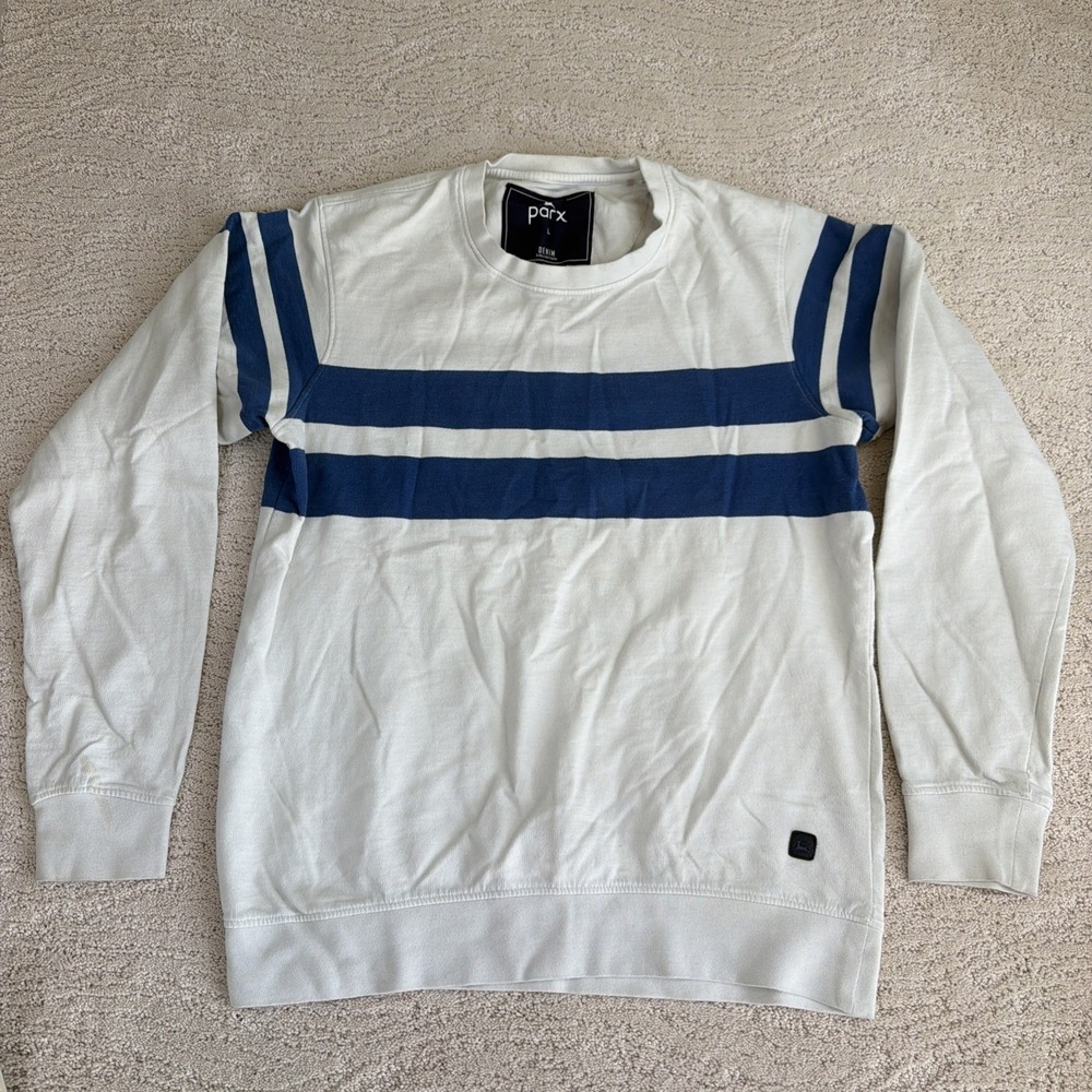 Men's Parx Denim Large Long Sleeve Pullover‎ Crewneck Sweater